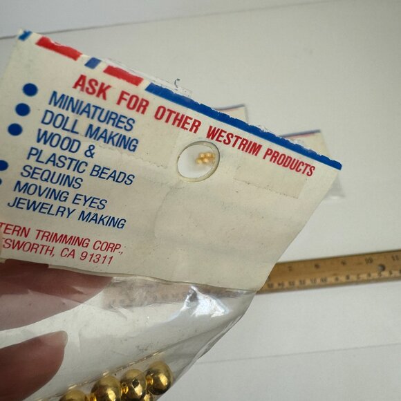 5 Packs Vtg Westrim Crafts 8mm Plated Gold Colored Beads Made in USA Prop READ - Picture 6 of 8